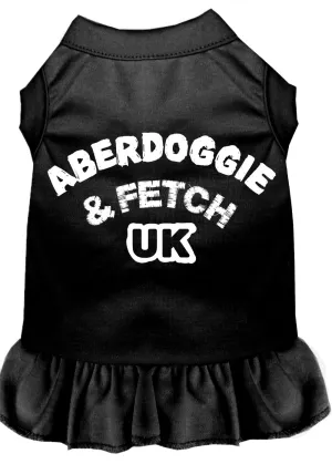 Aberdoggie Uk Screen Print Dress Black Lg