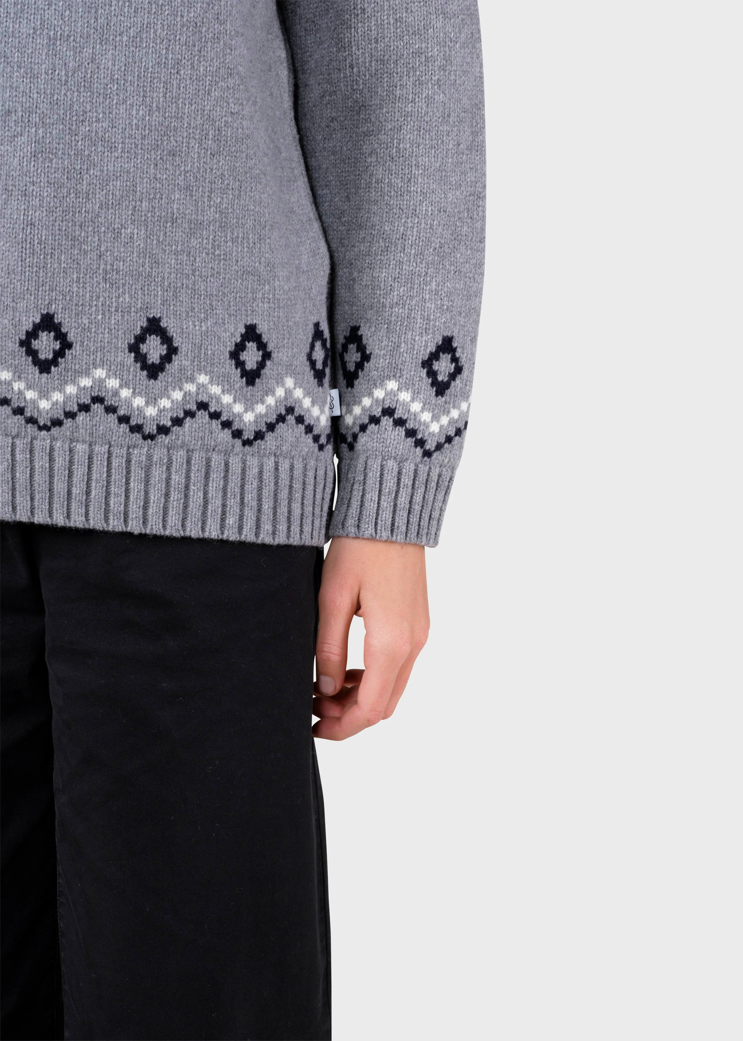 Alina knit - Light grey/navy/cream