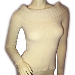 AMERICAN EAGLE OUTFITTERS Womens LIGHT YELLOW Long Sleeve Knit Sweater TOP Small