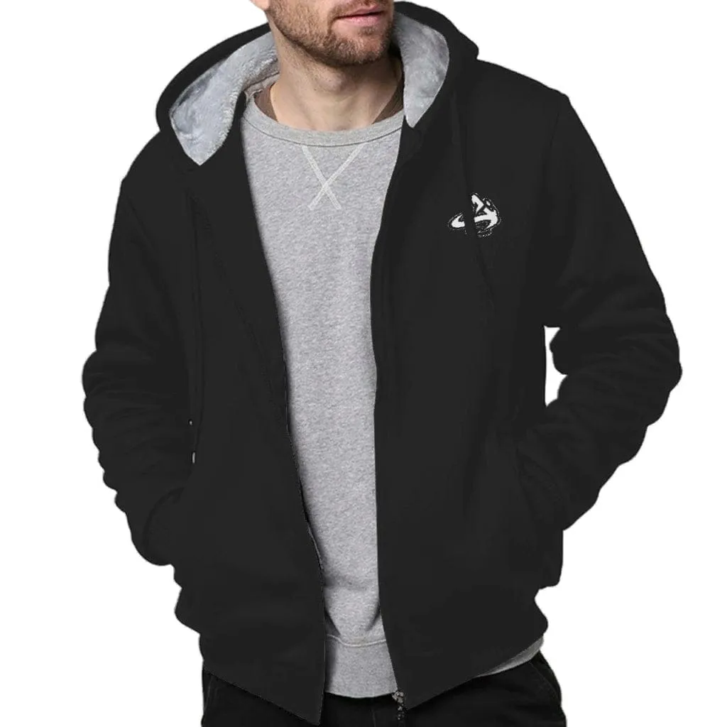 Athletic Apparatus Full Zipper Warmth Black Thick Plus Fleece S