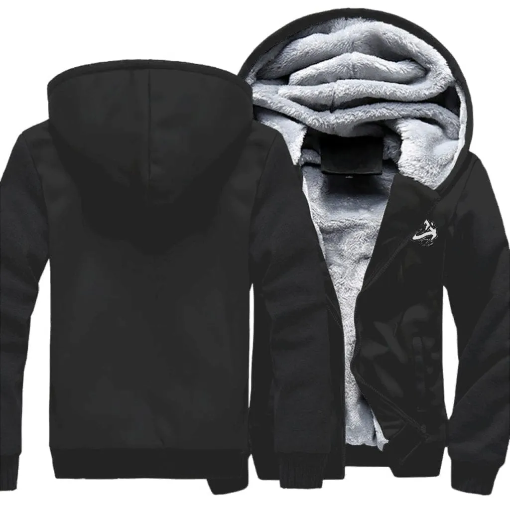 Athletic Apparatus Full Zipper Warmth Black Thick Plus Fleece S