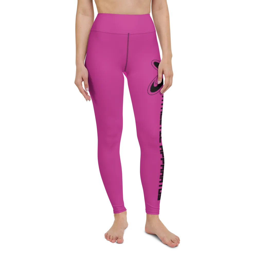Athletic Apparatus Pink Black logo Yoga Leggings