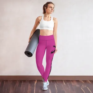 Athletic Apparatus Pink Black logo Yoga Leggings