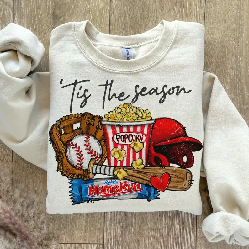 Baseball Season T-Shirt or Sweatshirt Perfect for Game Days and Casual Wear .