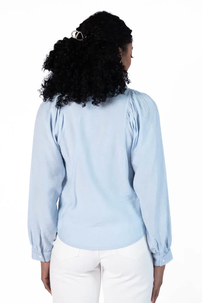 Basic Foundation Blue Button Down Blouse FINAL SALE