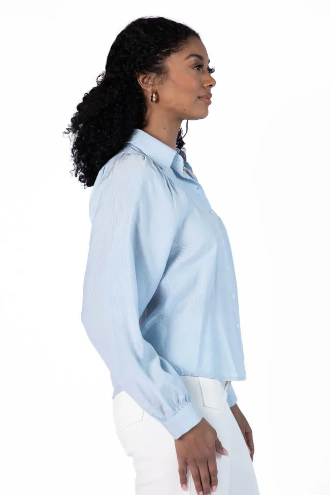 Basic Foundation Blue Button Down Blouse FINAL SALE