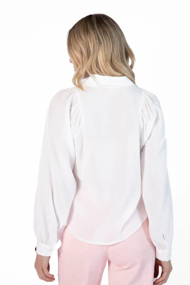 Basic Foundation Ivory Button Down Blouse FINAL SALE
