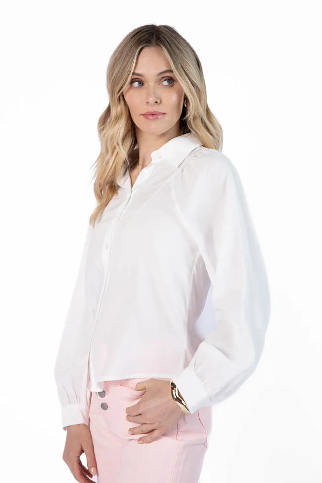 Basic Foundation Ivory Button Down Blouse FINAL SALE