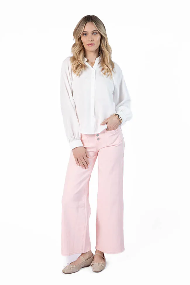 Basic Foundation Ivory Button Down Blouse FINAL SALE