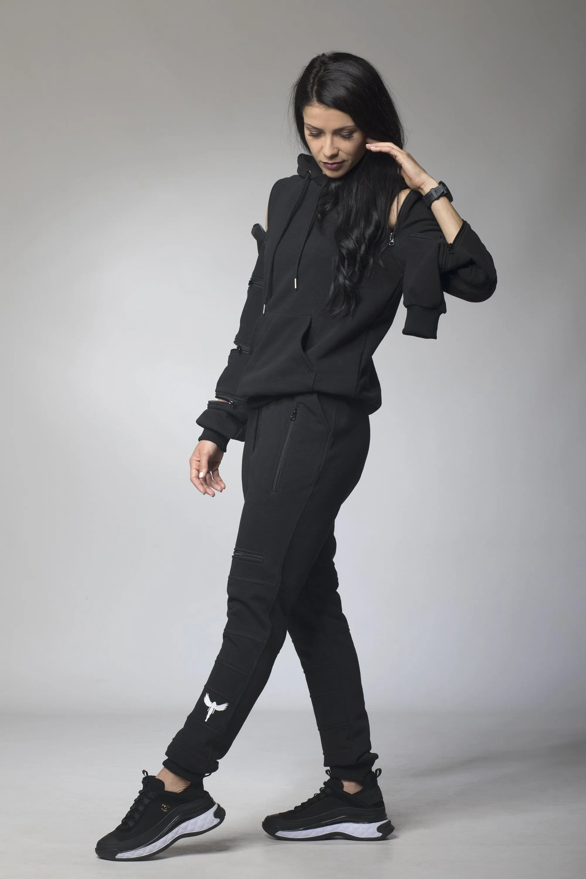Black Hoodie and Matching Jogger Pants