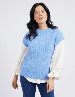 Bramble Knit Vest - Light Blue