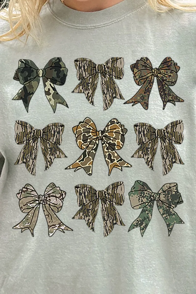 Camo Collage Coquette Bows Comfort Colors Adult Ring-Spun Cotton Tee