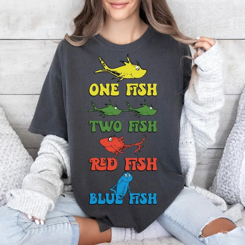 Cat In The H@t T-Shirt Sweatshirt - One Fish Two Fish - Playful and Fun .