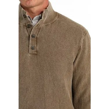Cinch Men's Jacquard  Pullover Sweater - Brown