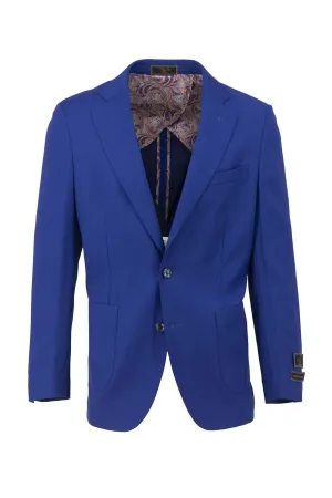 Cobalt Blue Dolcetto/THP Modern Fit half lined, Pure Wool Jacket by Tiglio Luxe