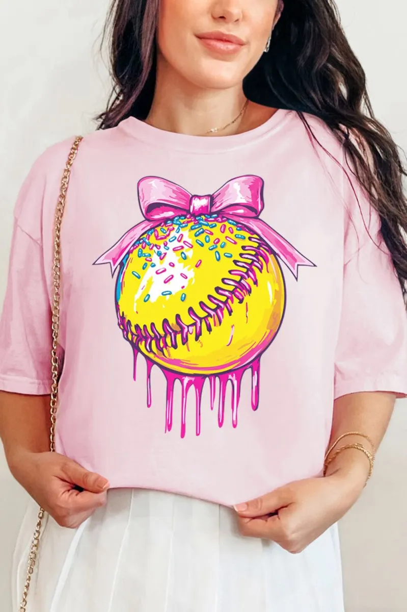 Coquette Drippy Softball Comfort Colors Adult Ring-Spun Cotton Tee