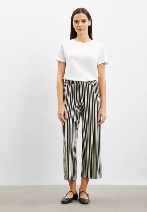 Donna Loose Jersey Crop - Elegant Stripe