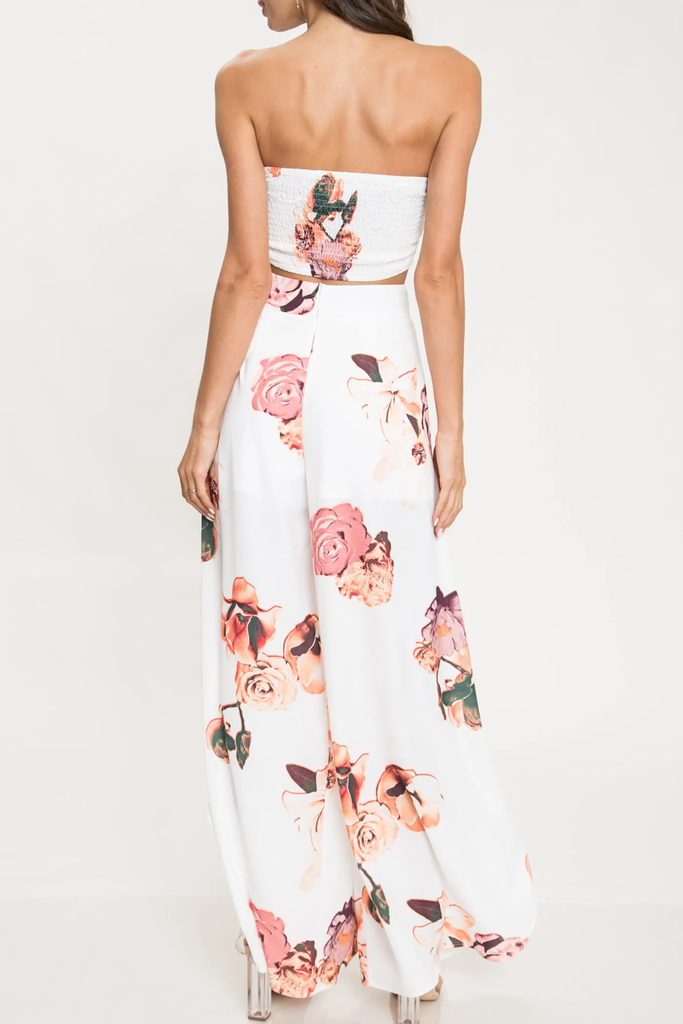 Elegant Multi-Color Floral Print Cut Out Pants