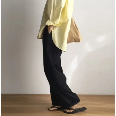 Elegant Silk Wide Leg Trousers