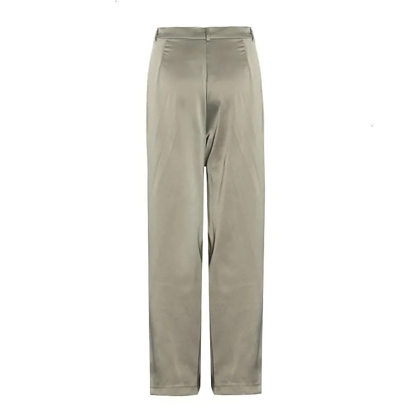 Elegant Silk Wide Leg Trousers