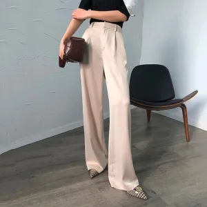 Elegant Silk Wide Leg Trousers