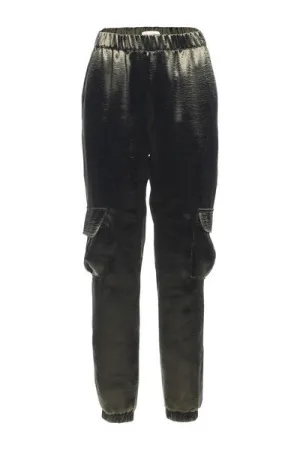 Elegant Silky Olive Cargo Pants