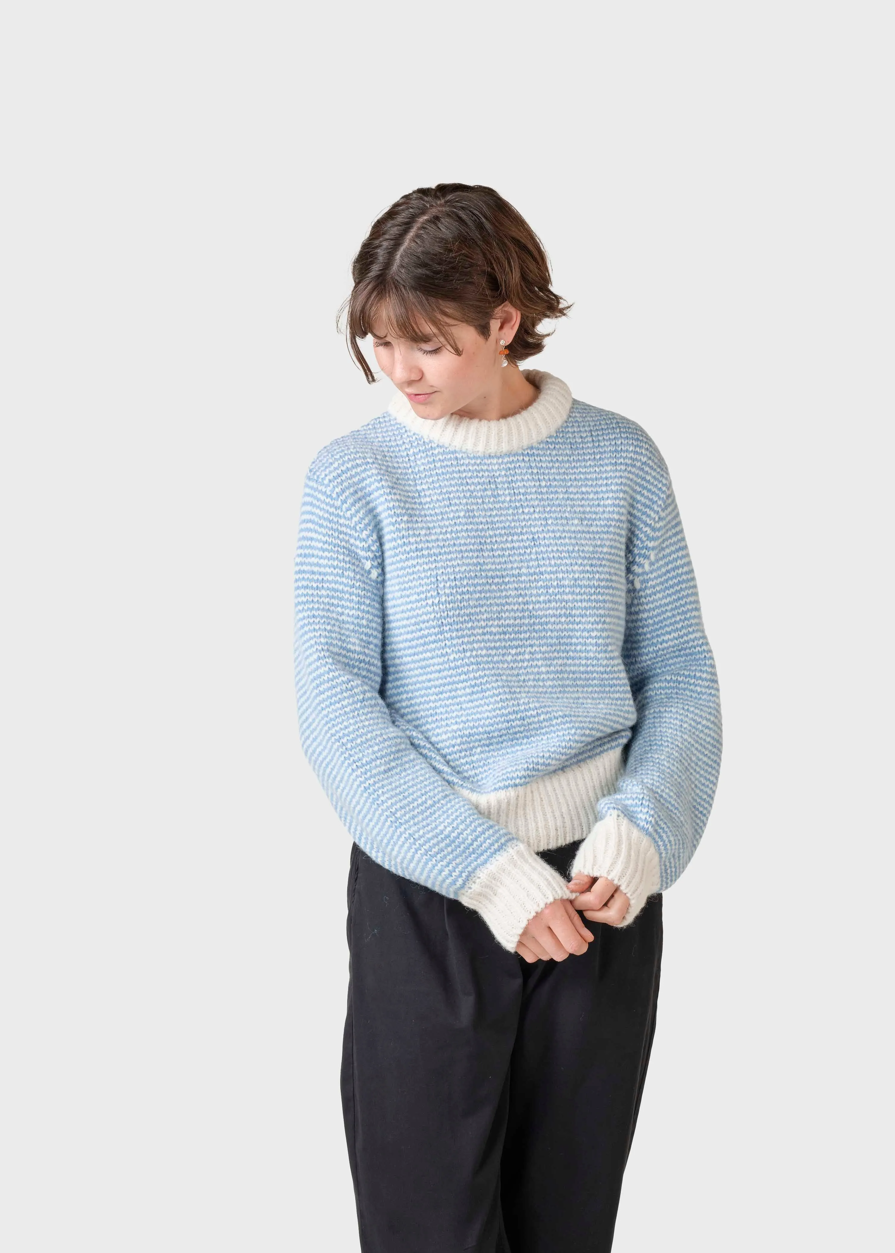Estelle jumper knit  - Cream/light blue