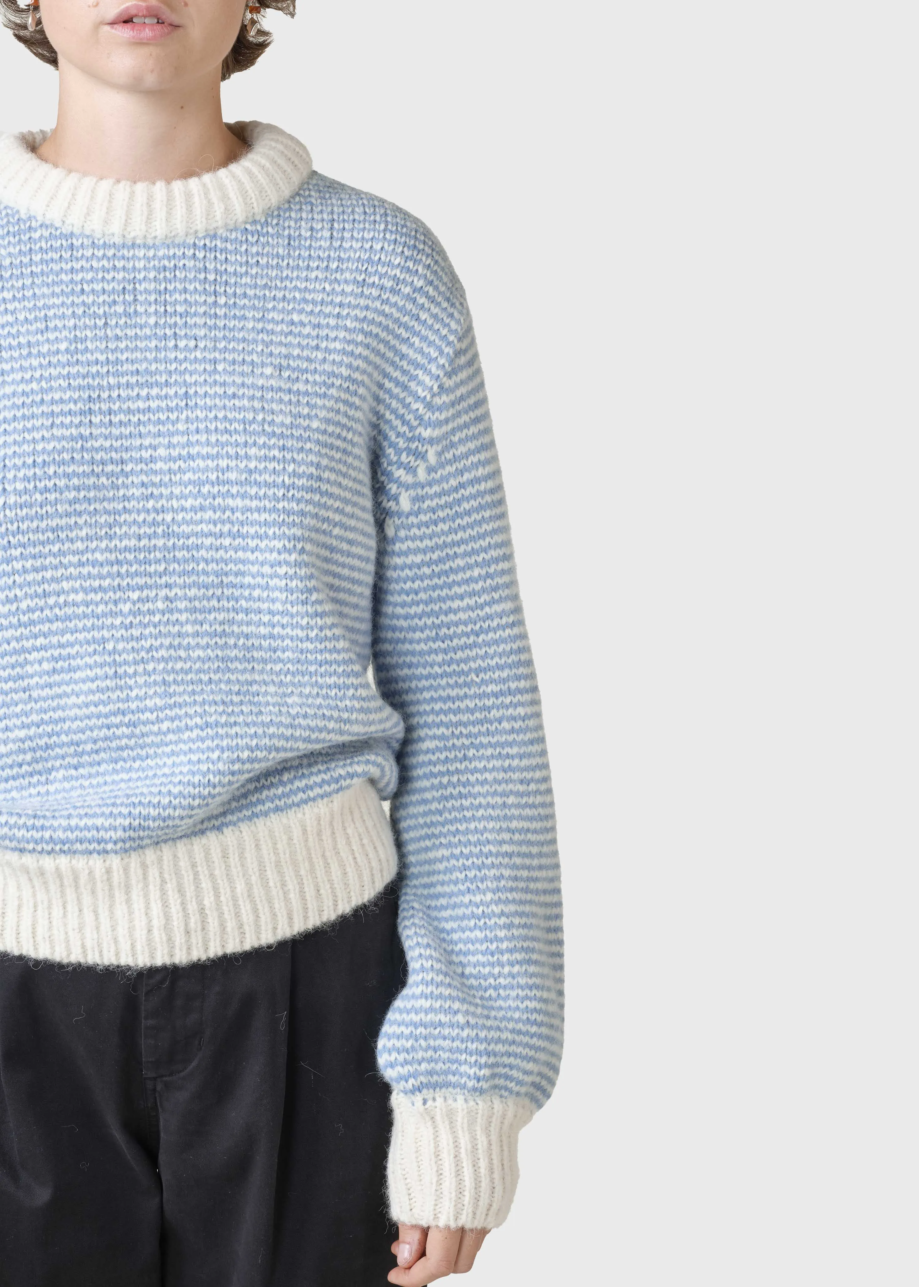 Estelle jumper knit  - Cream/light blue