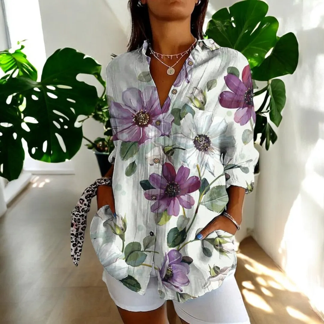Fashion Canberra I Elmira Long Sleeve Button Up Vintage Floral Shirt