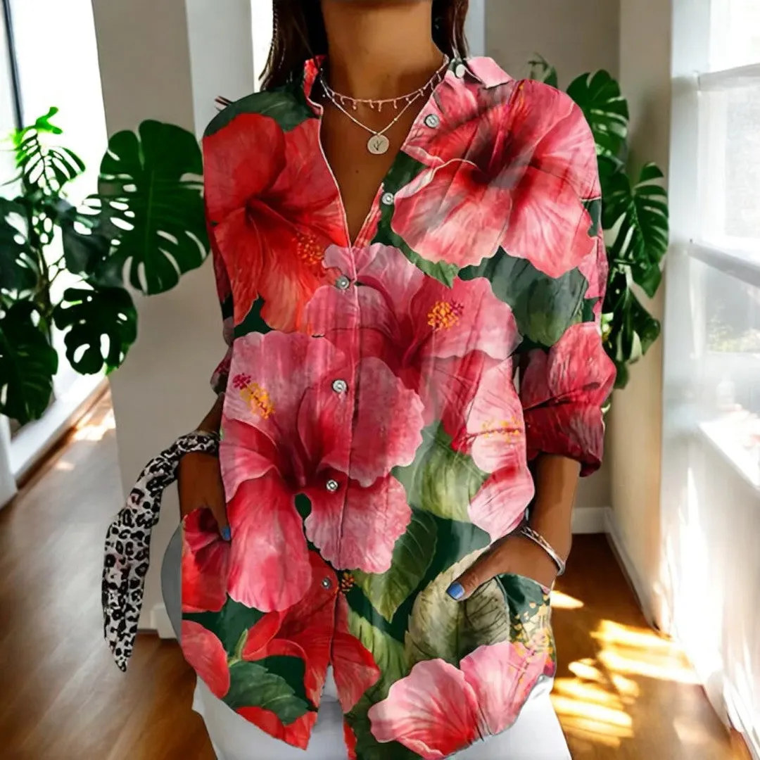 Fashion Canberra I Elmira Long Sleeve Button Up Vintage Floral Shirt