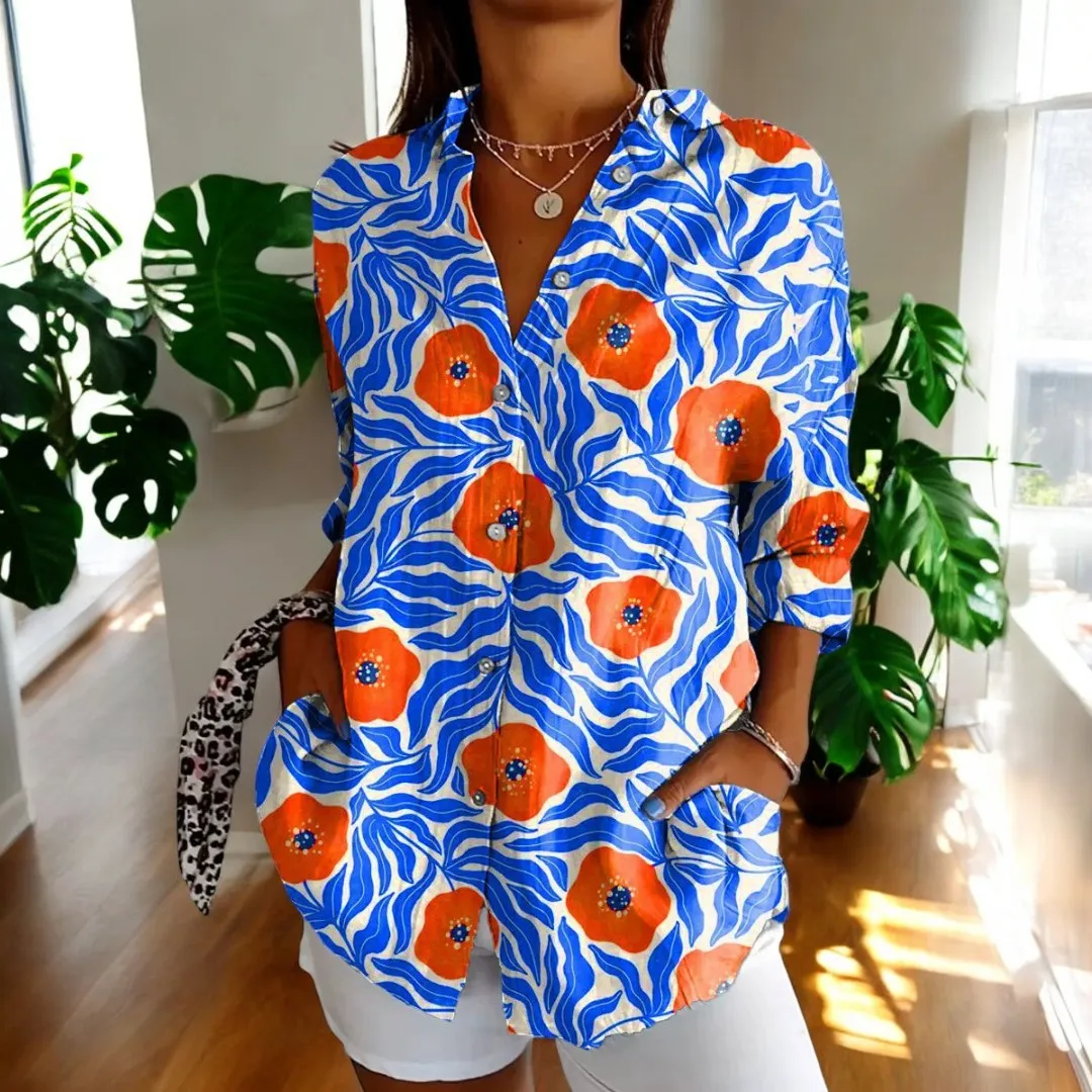 Fashion Canberra I Elmira Long Sleeve Button Up Vintage Floral Shirt