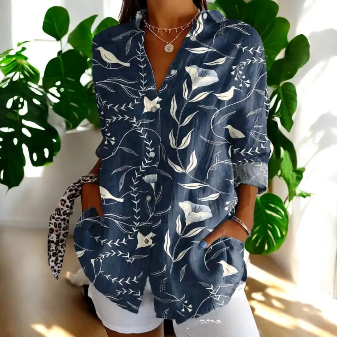 Fashion Canberra I Elmira Long Sleeve Button Up Vintage Floral Shirt