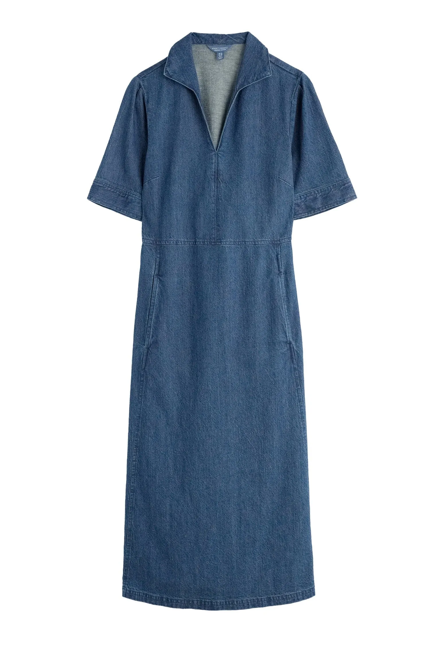 Fen Violet Denim Midi Dress - Mid Wash
