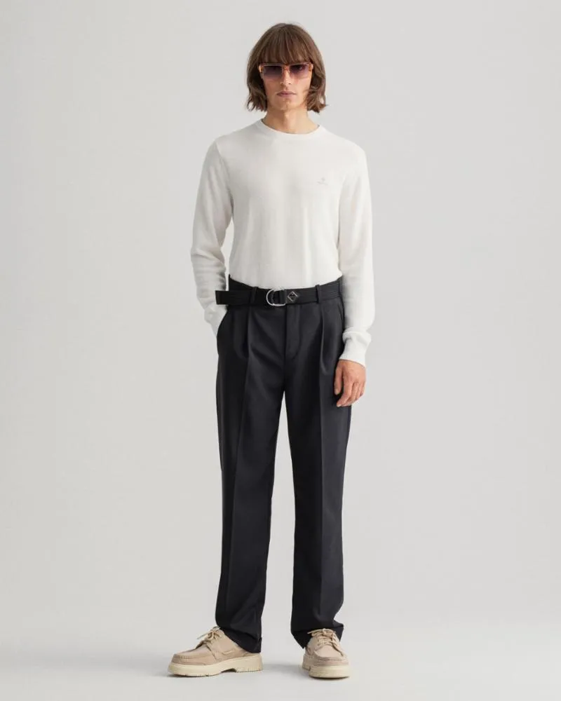 Gant Apparel Mens COTTON PIQUE C-NECK 113/EGGSHELL