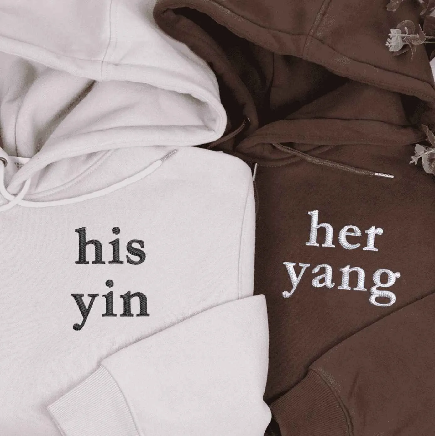 His Yin Her Yang Matching Couple Hoodies - Symbolic Hoodies for Balance in Love