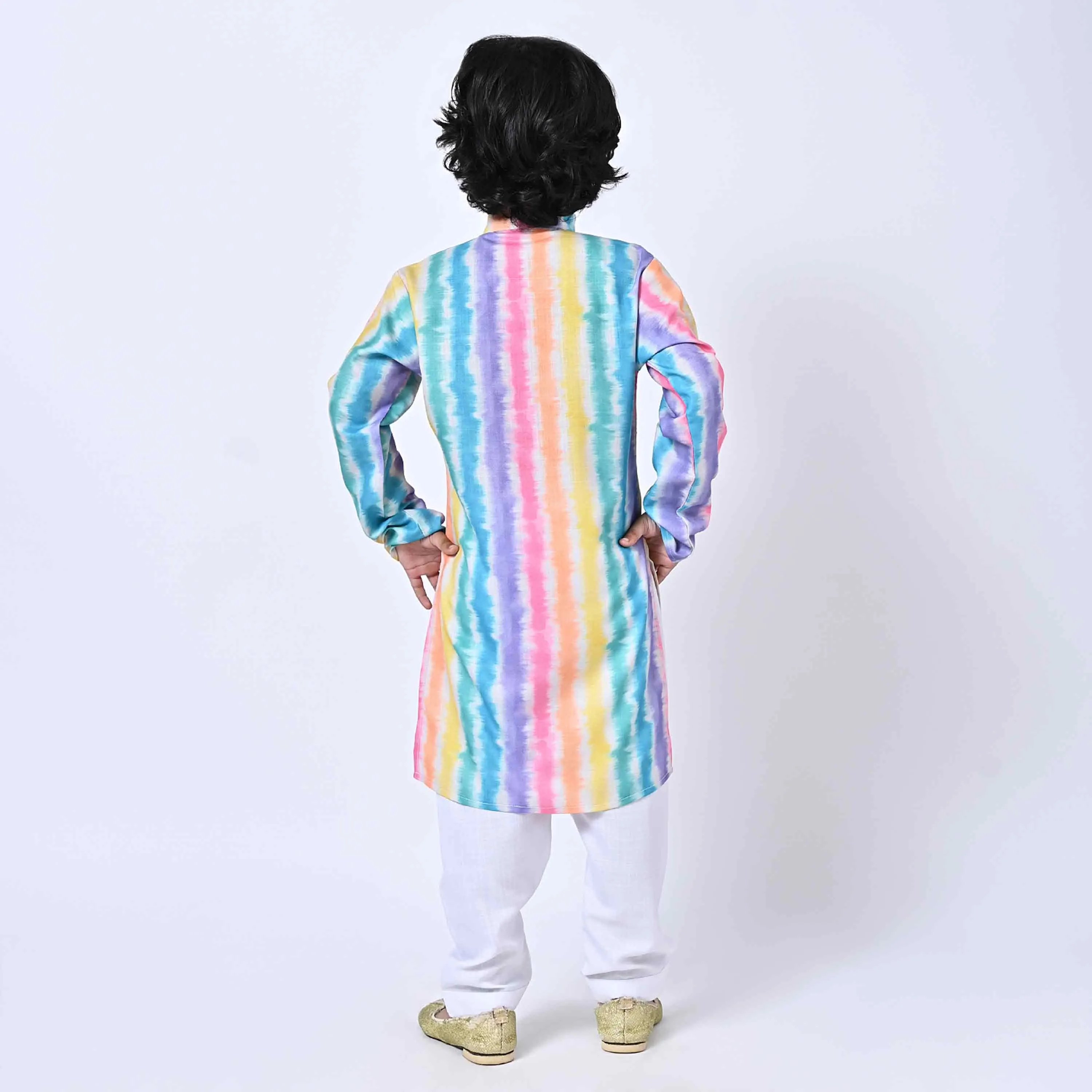 HOLI KURTA COLOURFUL STRIPES