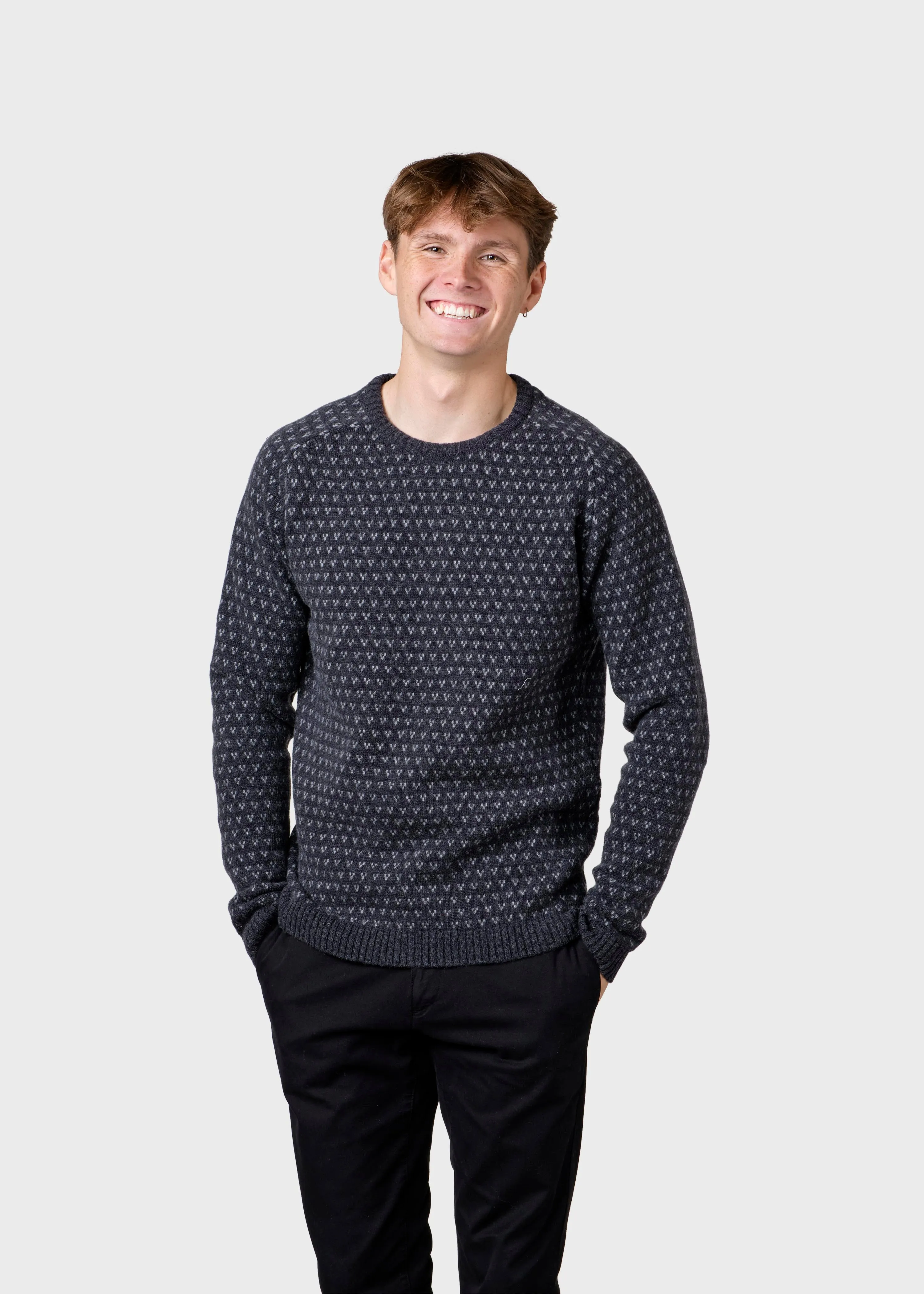 Hugo knit - Anthracite/light grey