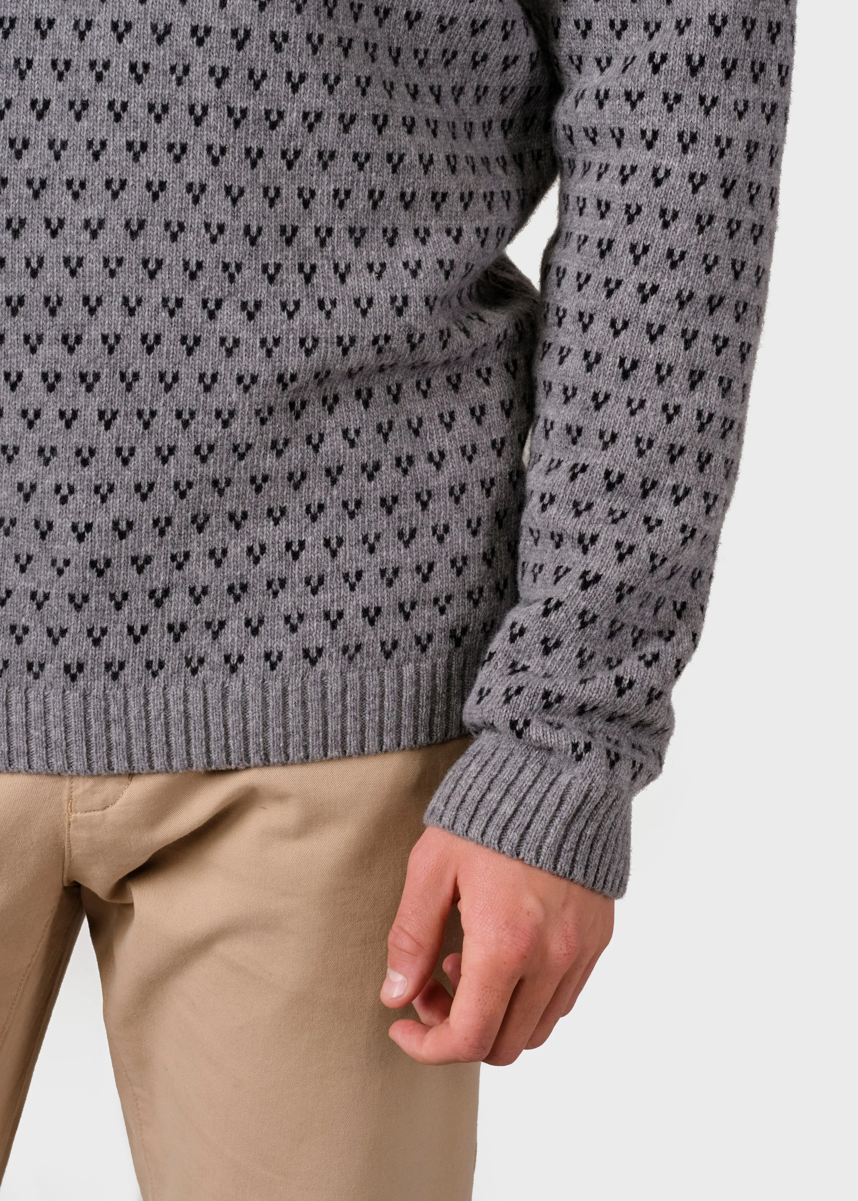 Hugo knit - Light grey/black