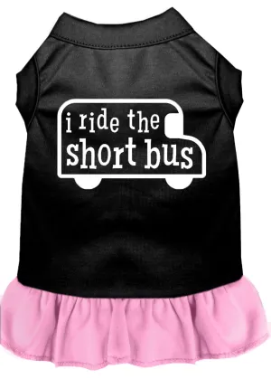 I Ride The Short Bus Screen Print Dress Black With Light Pink Xs