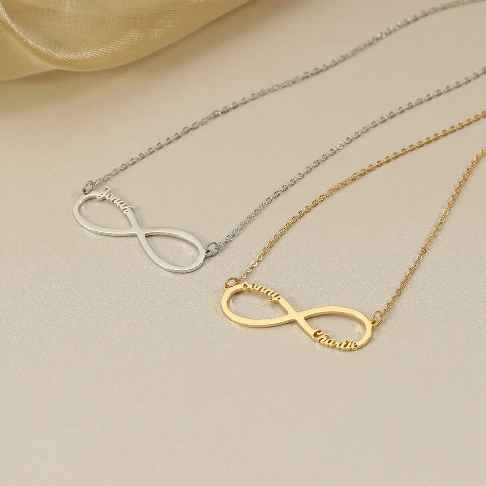 Infinity Loop Design Customizable Name Versatile Necklace