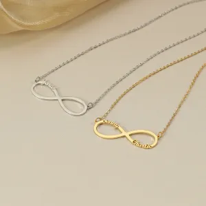 Infinity Loop Design Customizable Name Versatile Necklace