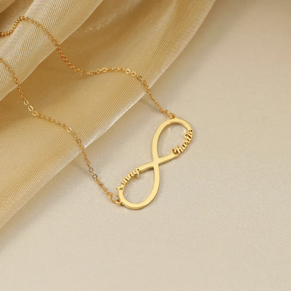 Infinity Loop Design Customizable Name Versatile Necklace