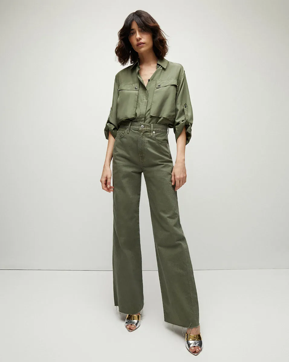 Jada Silk Button-Down Top