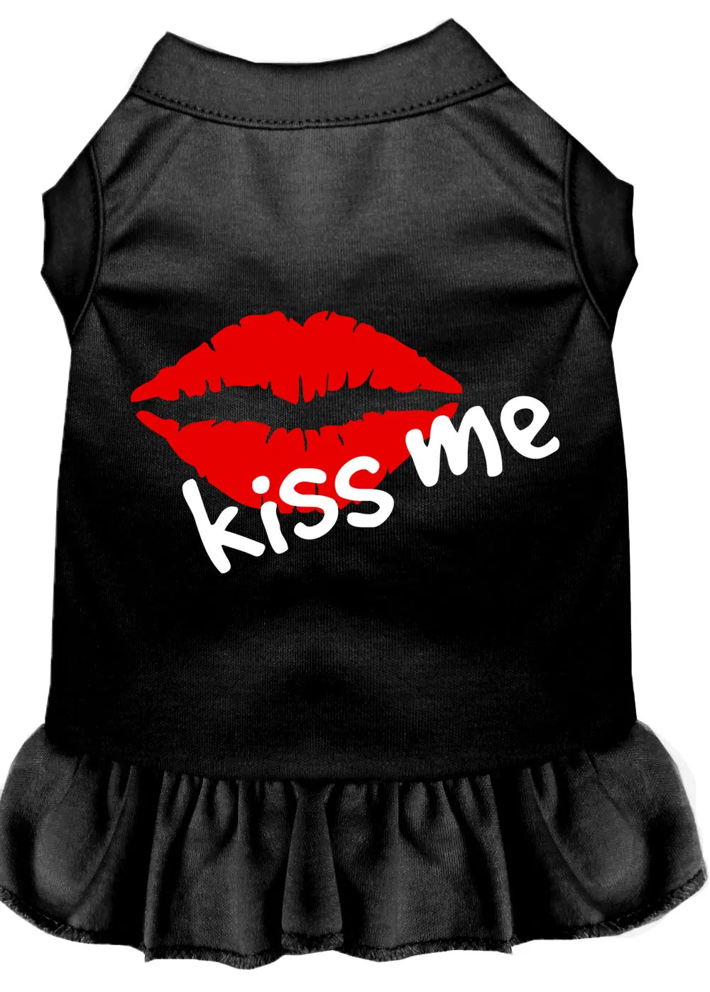 Kiss Me Screen Print Dress Black Xxxl