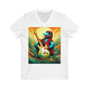 Lizard Vigilante Overhand Unisex Jersey Short Sleeve V-Neck Tee