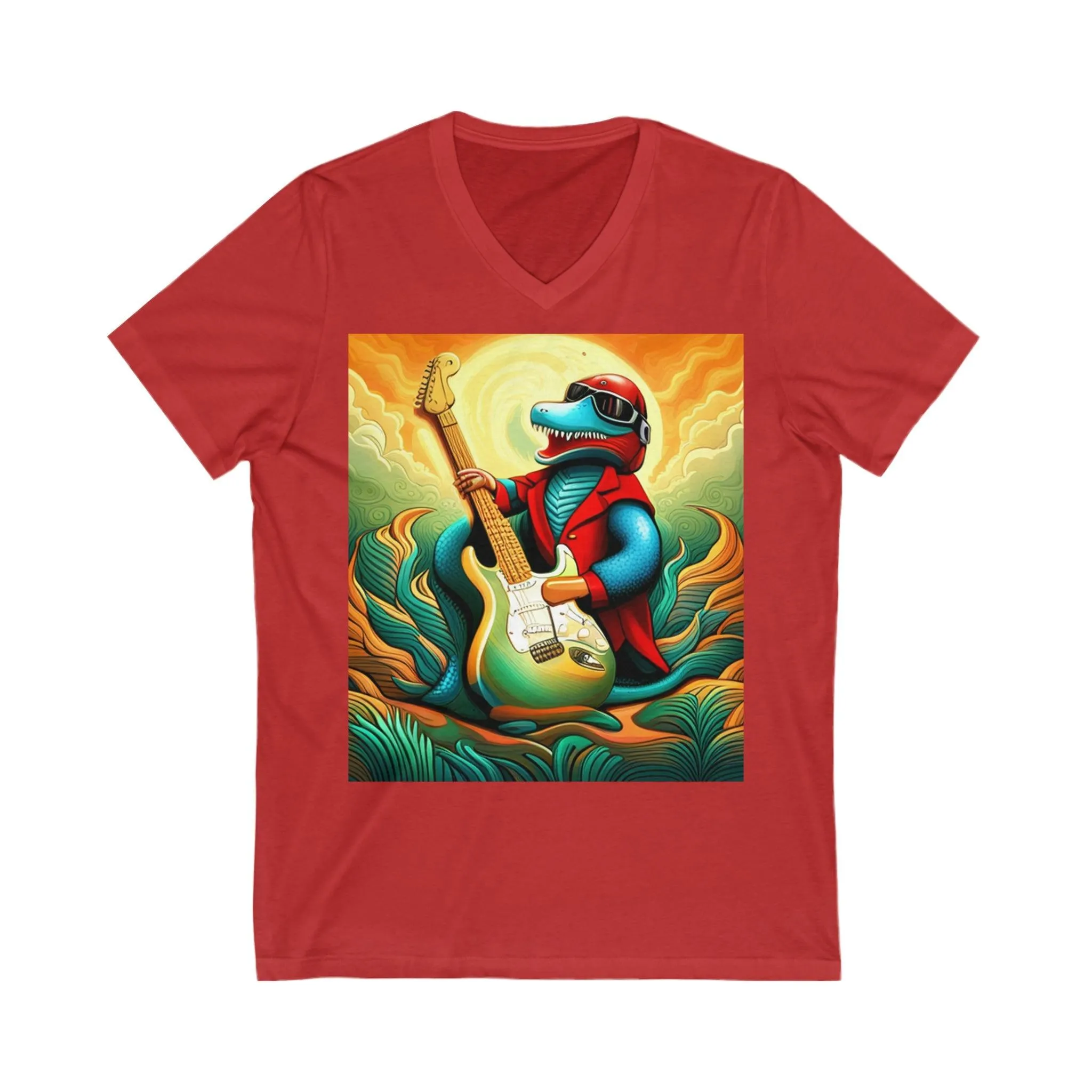 Lizard Vigilante Overhand Unisex Jersey Short Sleeve V-Neck Tee