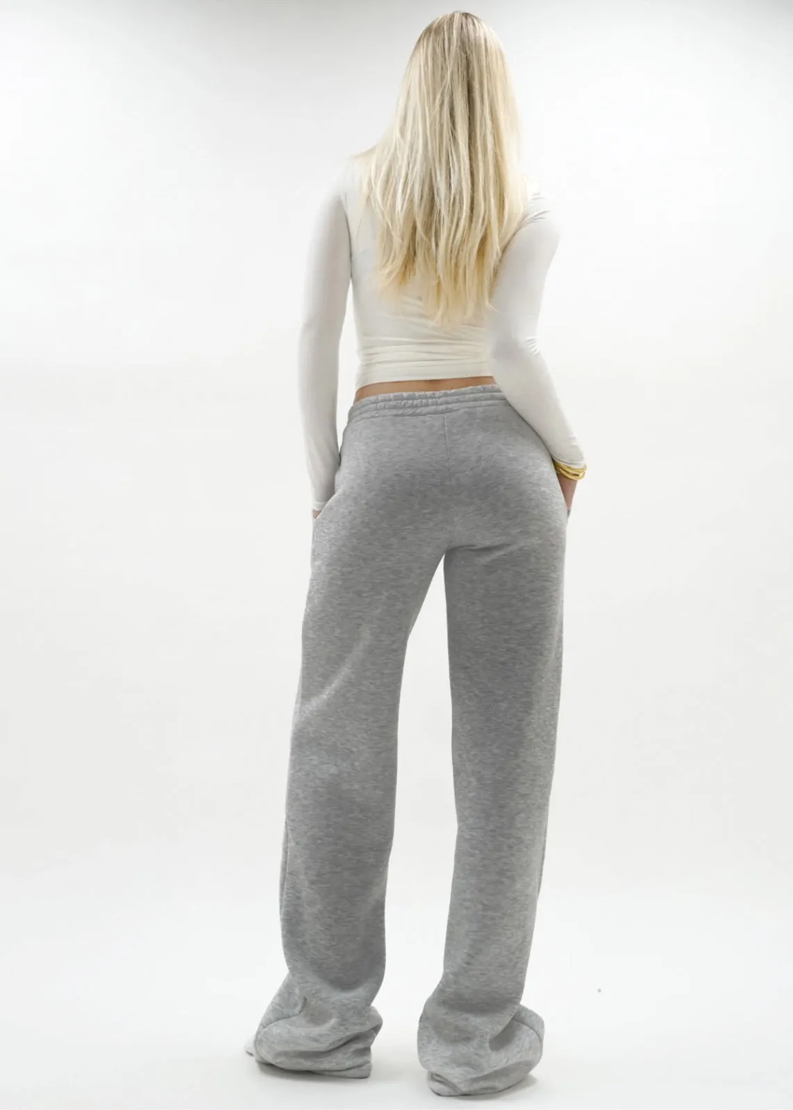 Low/mid waist jogger pants grey melange (TALL)