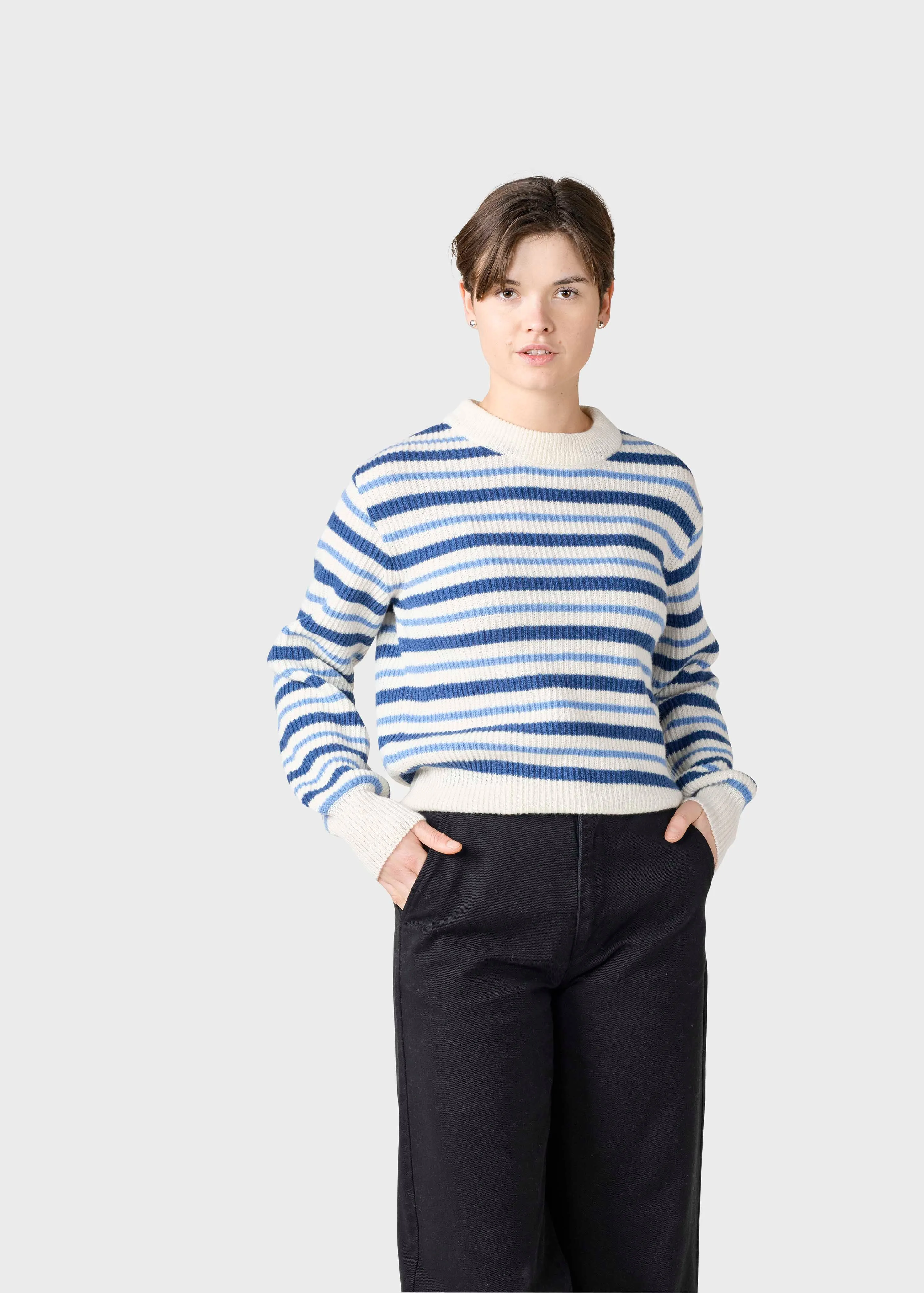 Melli knit  - Ocean/cream/light blue
