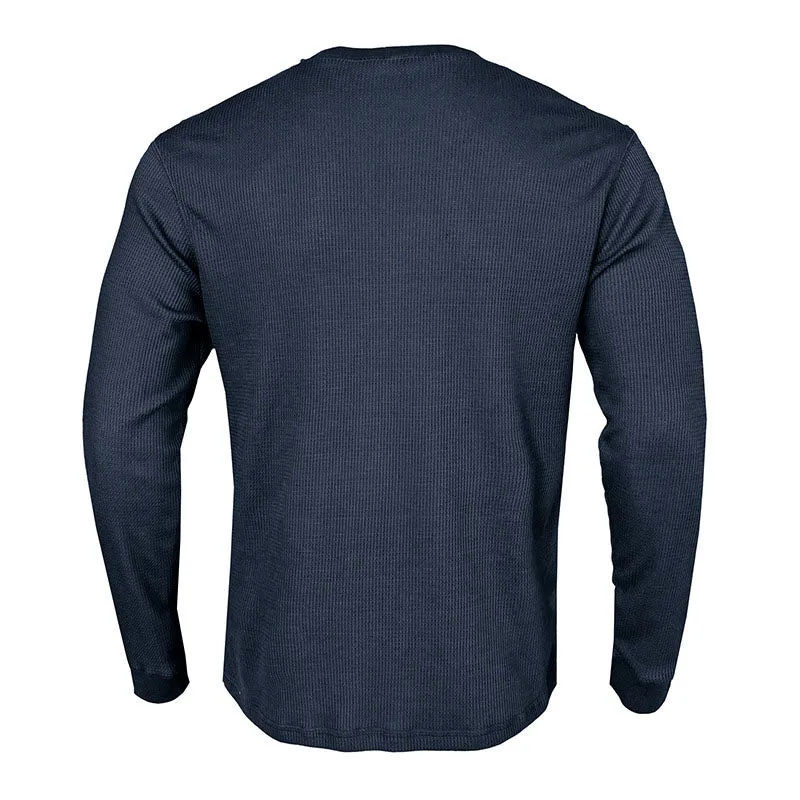 Men Classic Versatile Waffle Bottoming Long Sleeve Top