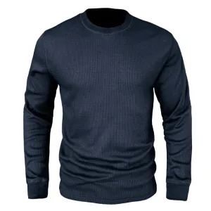 Men Classic Versatile Waffle Bottoming Long Sleeve Top